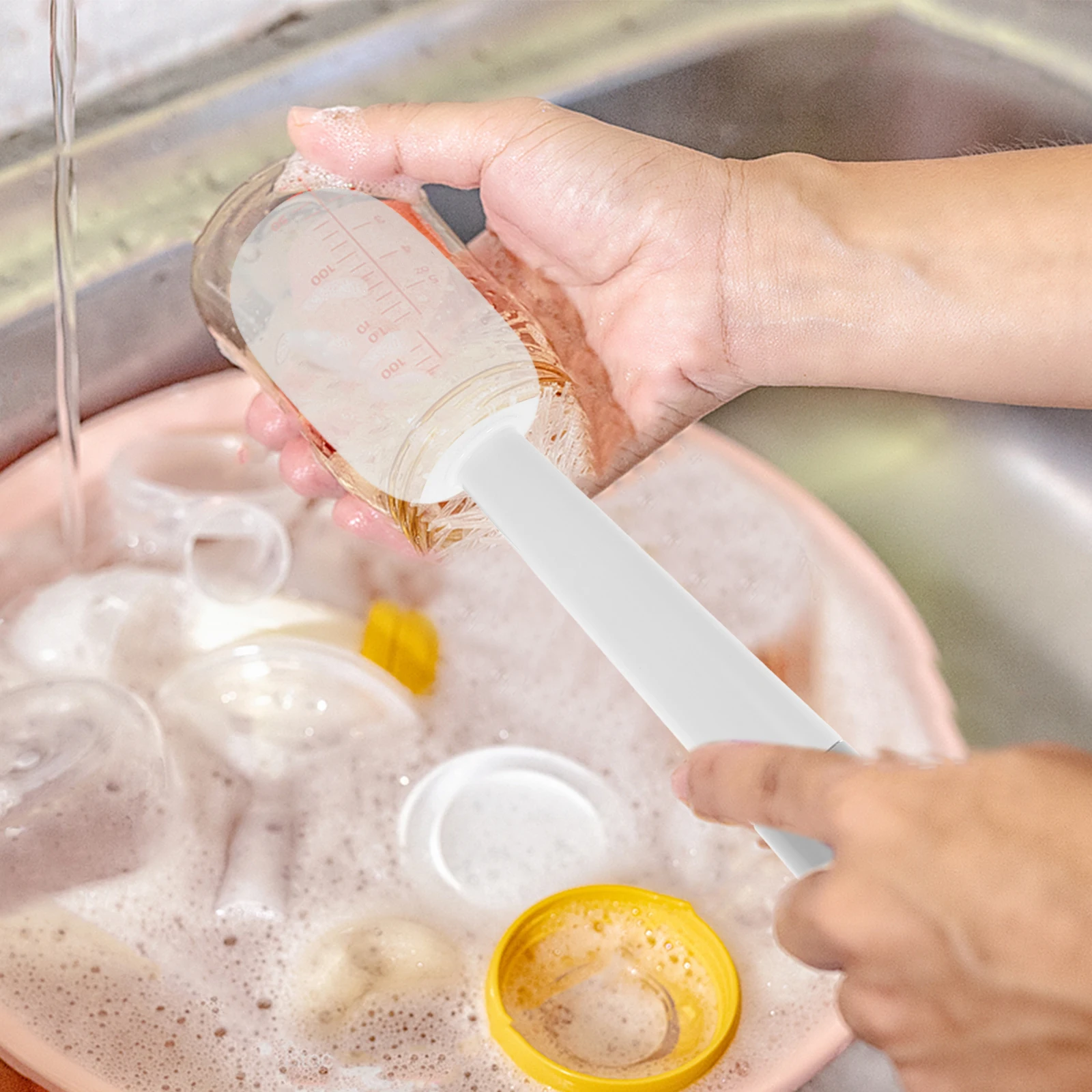 

Cup Lid Nipple Cleaning Brush Brush Long Handle Baby Bottle Straw Milk Holder Narrow Gap Scrubber Material