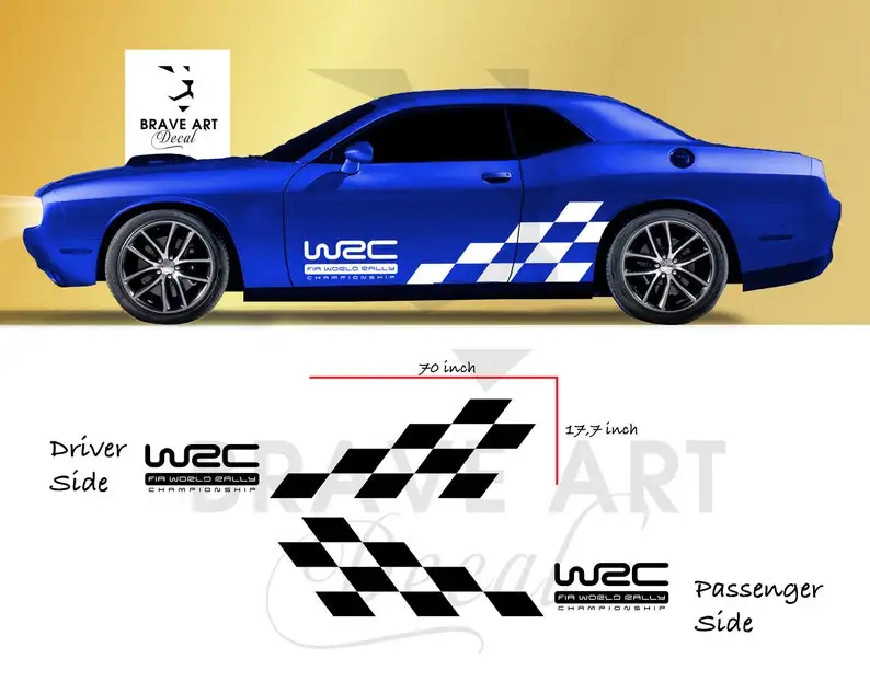 WRC Sticker Art, FIA World Rally Championship, Sides, Decal Sticker Wrc, Side of Car Graphic, Vinyl Decal