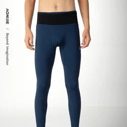 AONIJIE uomo uomo in esecuzione pantaloni a compressione ad asciugatura rapida collant elastici Leggings per Fitness ciclismo Jogging