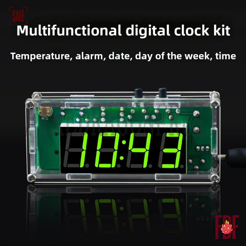 

Многофункциональный цифровой часовой комплект с микроконтроллером, электронным дисплеем температуры и даты