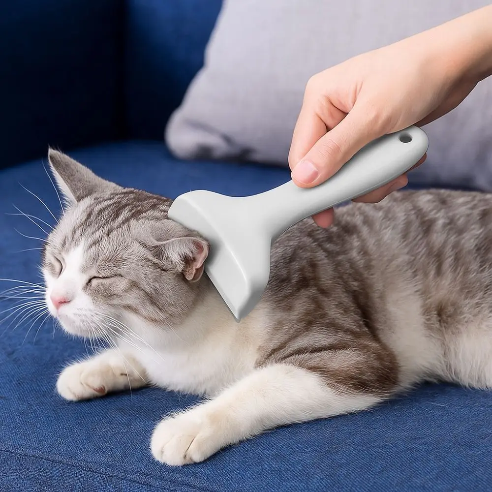 

Professional V-shaped Slicker Brush Dual Use Not Knotted Pet Grooming Comb Ergonomic Handle Cat Deshedding Comb Shedding Season