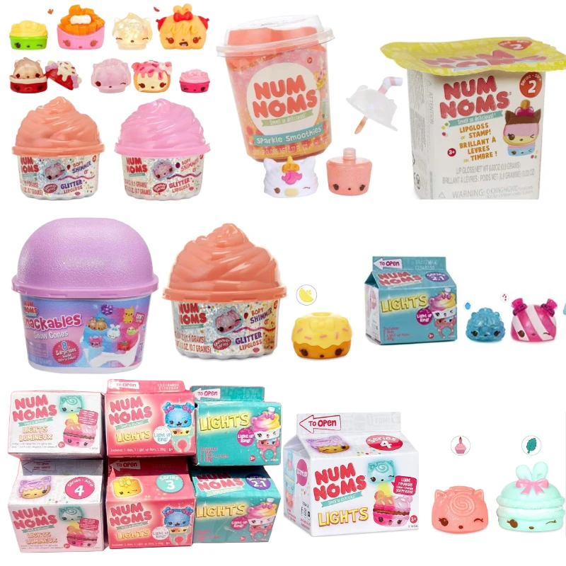 Original Num Noms Luminous Ring Ice Sands Cup Toy Collection with A Variety of Dolls Holiday Gifts for Children