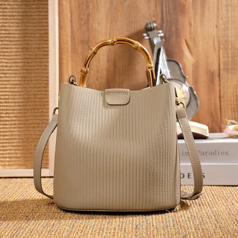 

2025 New Bucket bag For women Casual and Versatile Cowhide Shoulder bag fashionable luxury genuine leather female handbag gift