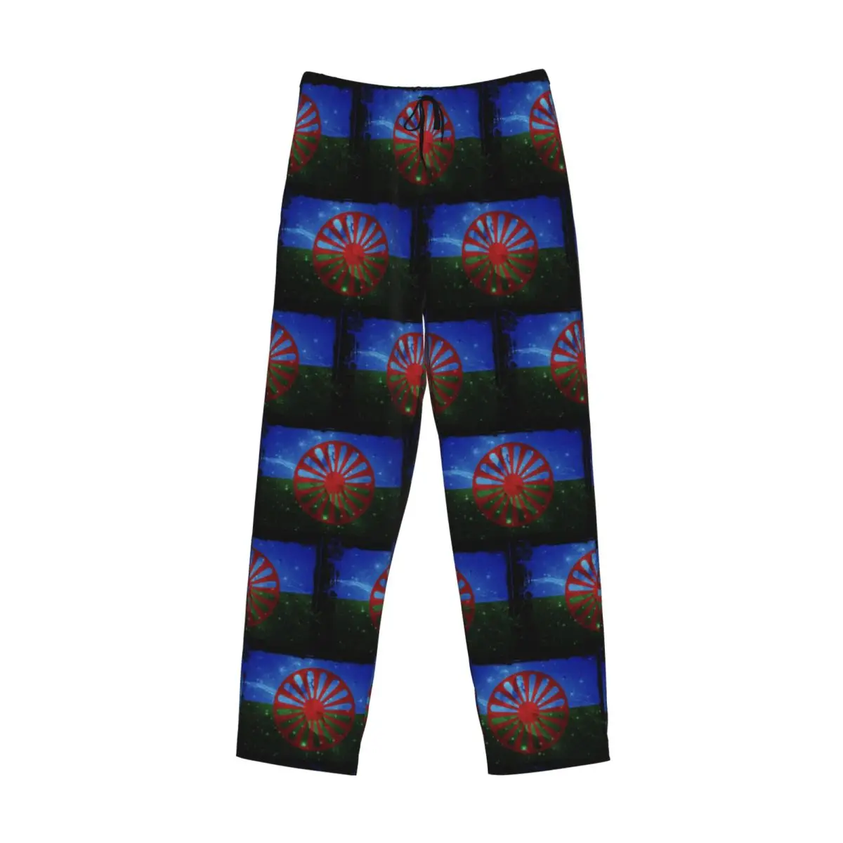 Custom Romany Gypsy Flag Pajama Pants Men Sleepwear Sleep Lounge Bottoms with Pockets