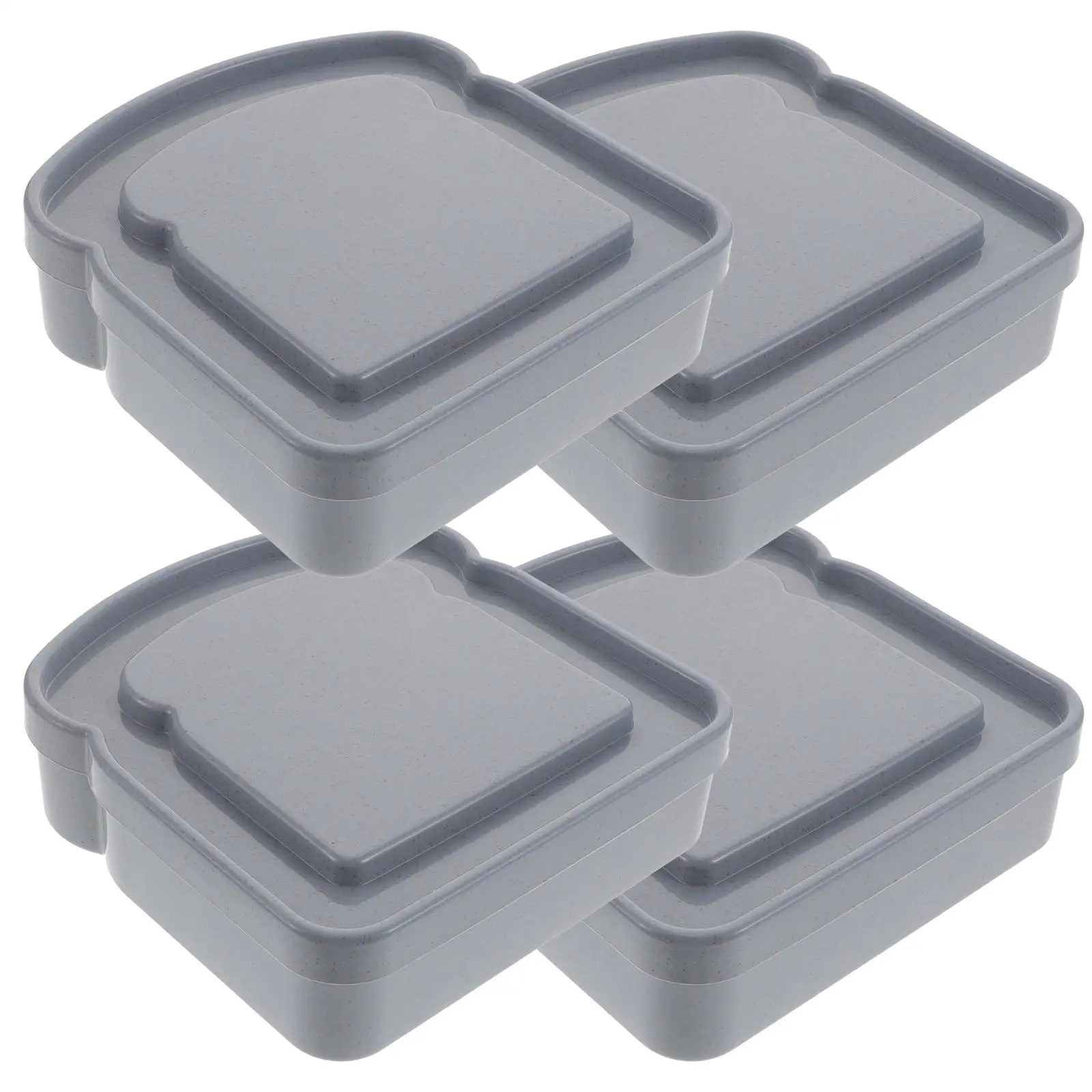 

4pcs Sandwich Containers Bread Boxes Lightweight Kitchen Home Bakery Fruit Storage Leak Proof Food Box Microwave Safe