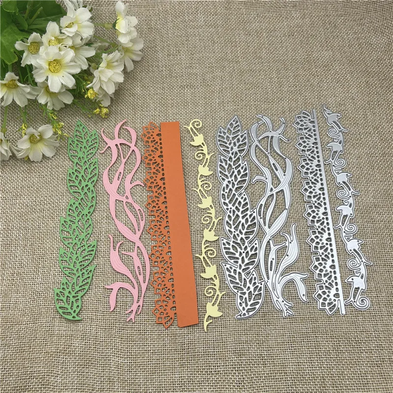 4PCS Vintage Lace Border Cards Dies Metal Cutting Dies Stencils For DIY Scrapbooking Decorative Embossing Handcraft Template