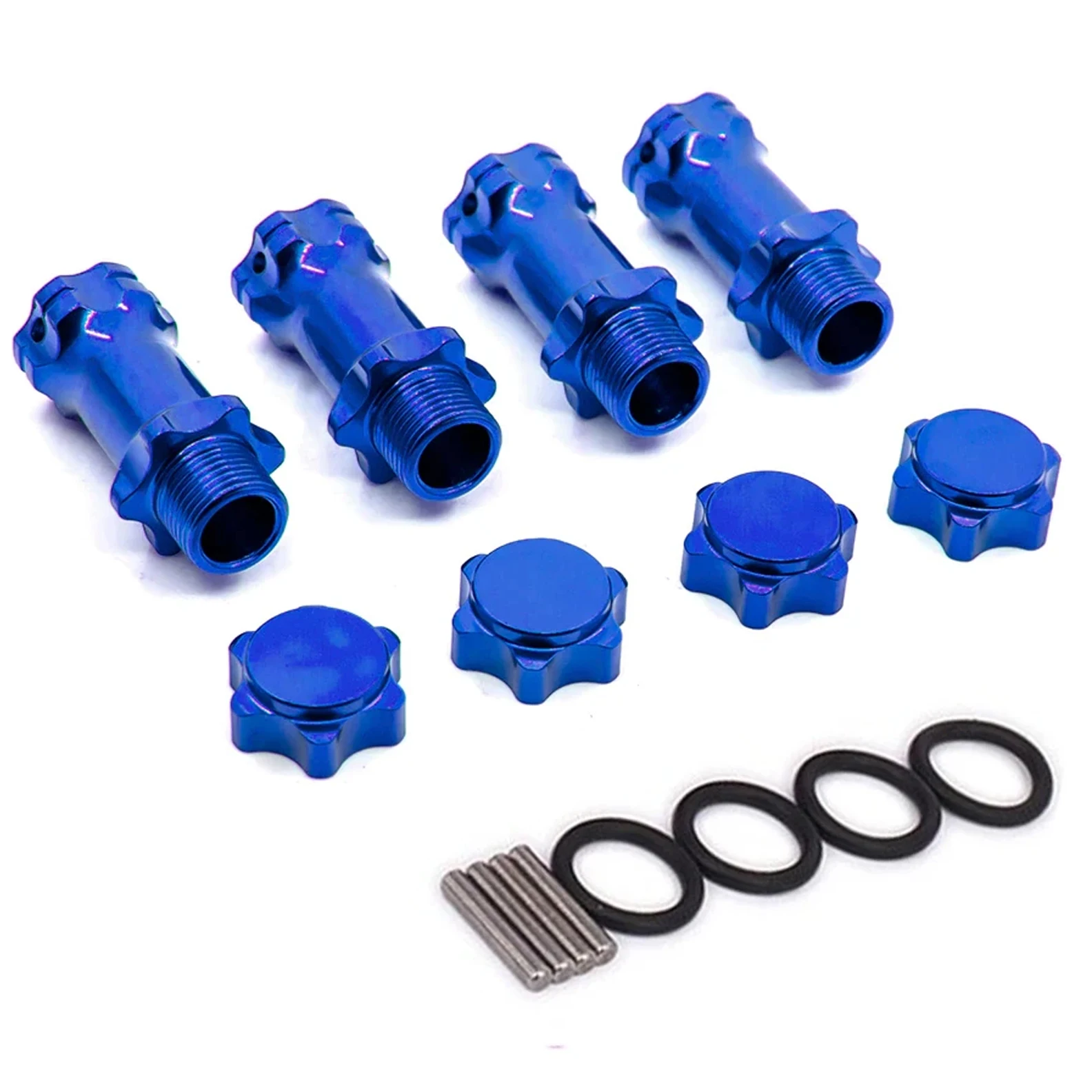 4Pack 17mm Ruota Mozzo Esagonale 30mm Adattatore di Estensione Mozzo di Azionamento con Tappo da 12mm per HSP Axial Traxxas Himoto 1/8 RC Car Buggy Truck