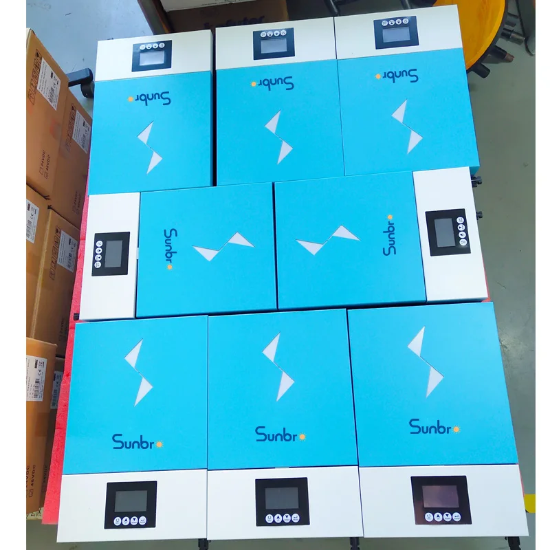 Grid-Tie 6200W 48V On/Off Grid Solar Inverter with 120A Solar Controller RGB Lingthing,90-500vdc PV Input Work without Battery