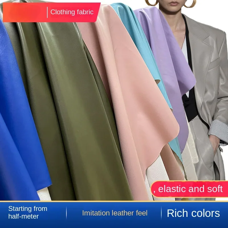 Roupas pu tecido de couro elástico jaqueta calças macio saco duro remodelado cabeceira sofá à prova dwaterproof água borda sapatos chapéus pano costura