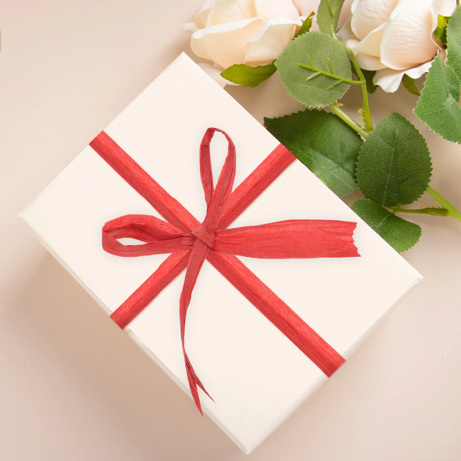 

1 Roll Paper Rope Raffia Natural Color Smooth DIY Gift Wrapping Decorative Craft Rope Twine String Natural Twine String for Arts