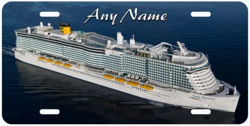Costa Toscana Cruise Ship Cualquier nombre Placa de automóvil personalizada