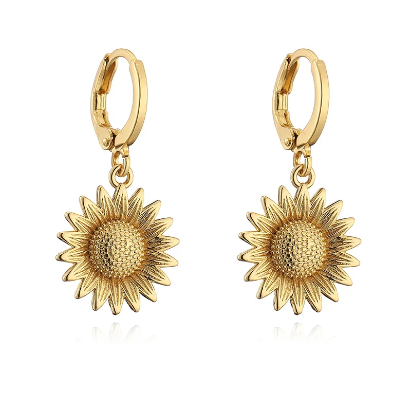 HECHENG,9 Styles Small Pendant Earrings 18K Gold Plated Material Insect Plant Conch Sweet and Cute Women\'s Jewelry Party Gifts