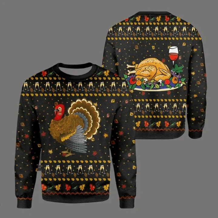 2025/26 Новая серия на тему Турции на День Благодарения, уродливый свитер, семейная толстовка с капюшоном для рождественской вечеринки, большой топ для взрослых, осень/зима