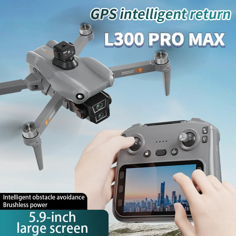 โดรนระดับมืออาชีพ L300 MAX 4K HD พร้อมหน้าจอสีขนาดใหญ่, 5G GPS, WiFi, FPV, กล้องไร้แปรงถ่าน, โดรนควบคุมระยะไกลแบบควอดคอปเตอร์, โดรนของเล่น, 3 กม.