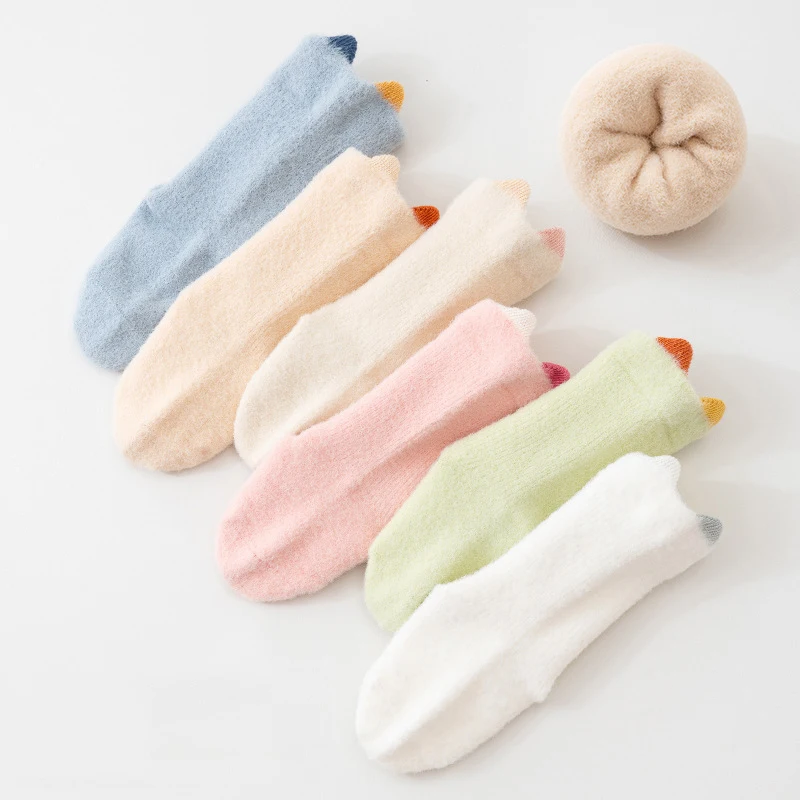 

Winter Baby Socks Thick Warm Long Socks for Toddler White Autumn Winter PlushKnee Newborn Anti Slip Floor Socks Baby Accessories