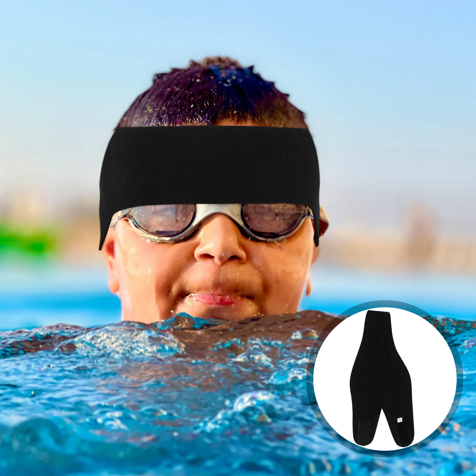 

2 Pcs Sports Ear Protection Headband Child Headbands Neoprene Shower Swimming Covers