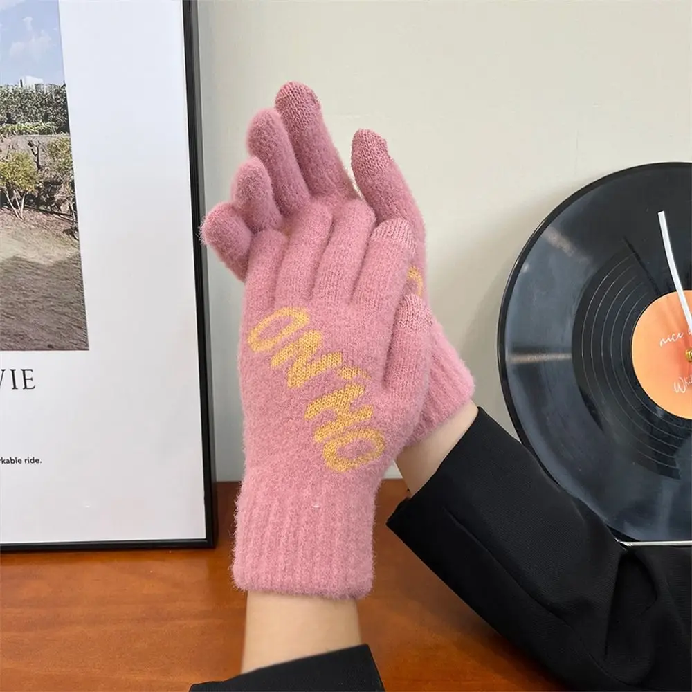 Touchscreen Strick handschuhe Mode kälte beständig wind dicht alle Finger handschuhe dicke kurze Handschuhe Männer Frauen