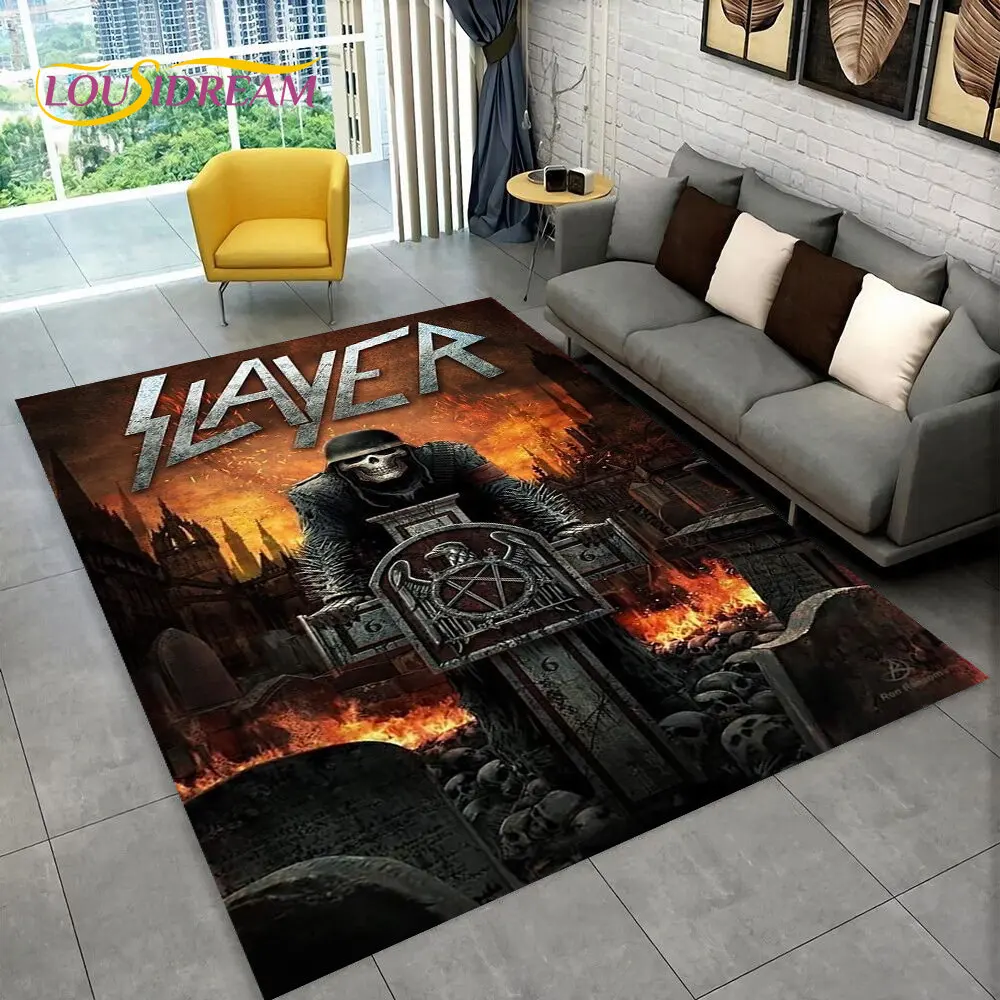 

Slayer Heavy Metal Band Music Area Rug,Carpet Rug for Home Living Room Bedroom Sofa Doormat Decor,kids play Non-slip Floor Mat