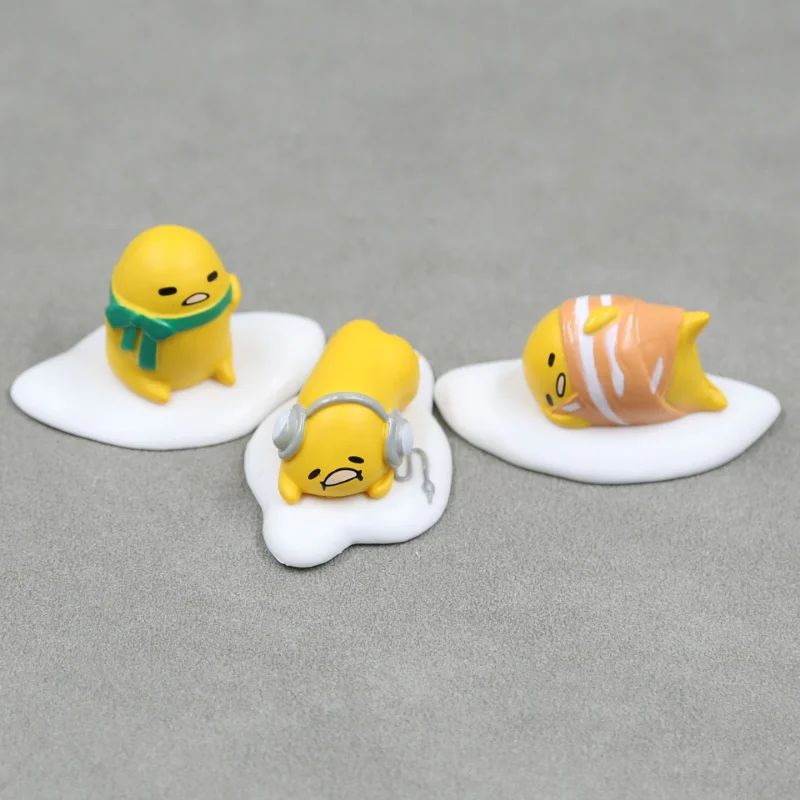 Anime Characters Gudetamas Yolk King Lazy Eggs Gashapon Doll Model Toy Figures Desktop Decoration Ornaments Kids Gifts