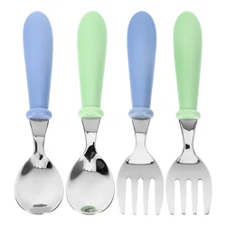 4 Pcs Stainless Steel Spoon Fork Kid Spoons Kids Utensils Baby Tools Infant Feeder Portable Supplies Toddler Cutlery