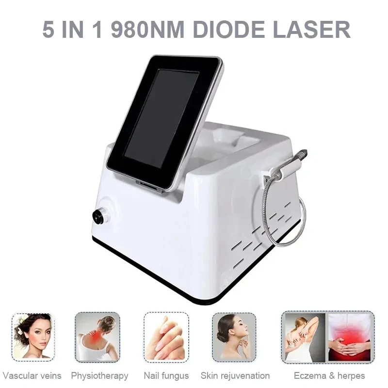 CE-geprüftes 5-in-1-Diodenlaser zur Entfernung von Besenadern, 980 nm, Onychomykose, Nagelpilz-Behandlungsgerät, Vascularader-Laserdiode