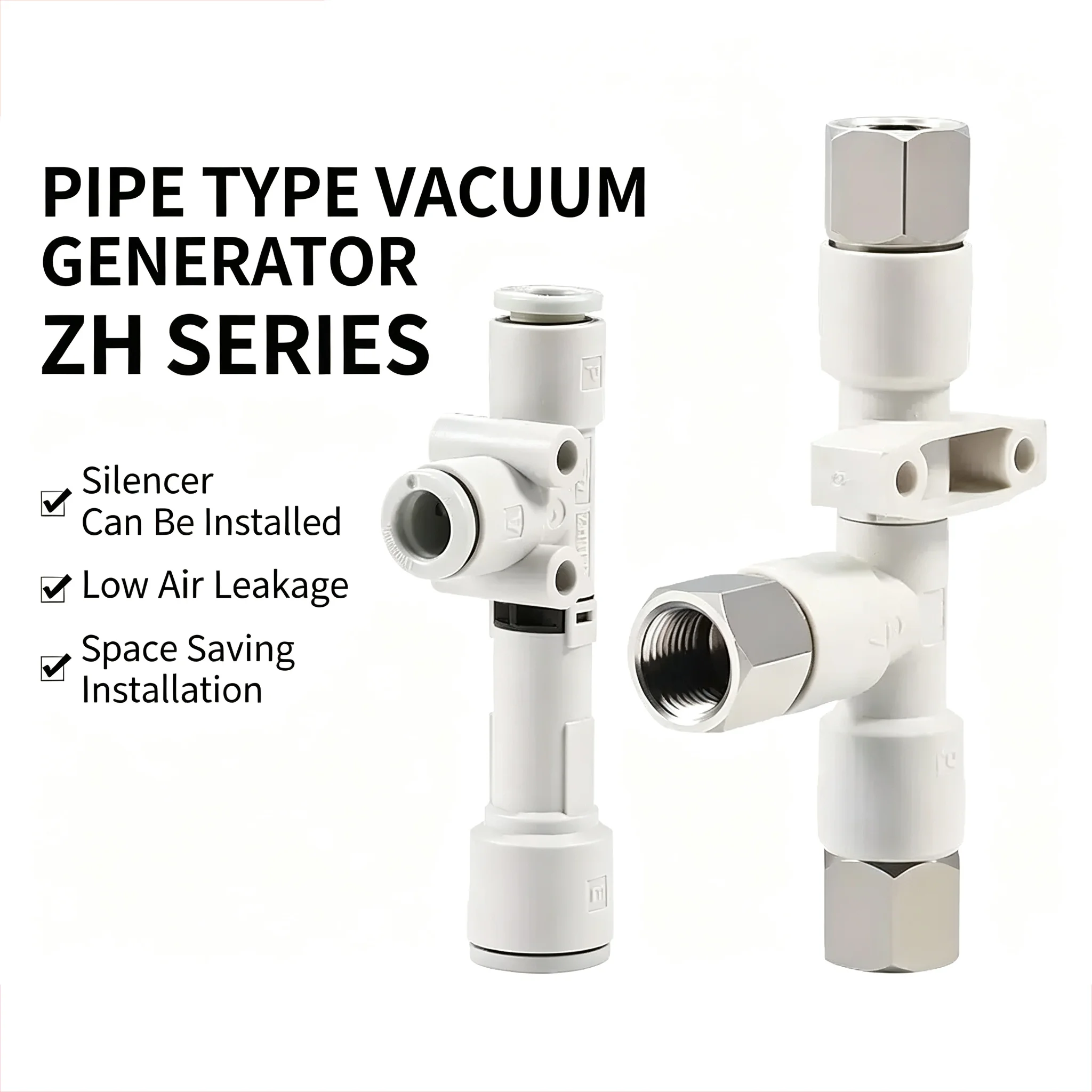 Tubular vacuum generator ZH05DS07DL10DS13 large suction pneumatic negative pressure hose 06-08-01-02