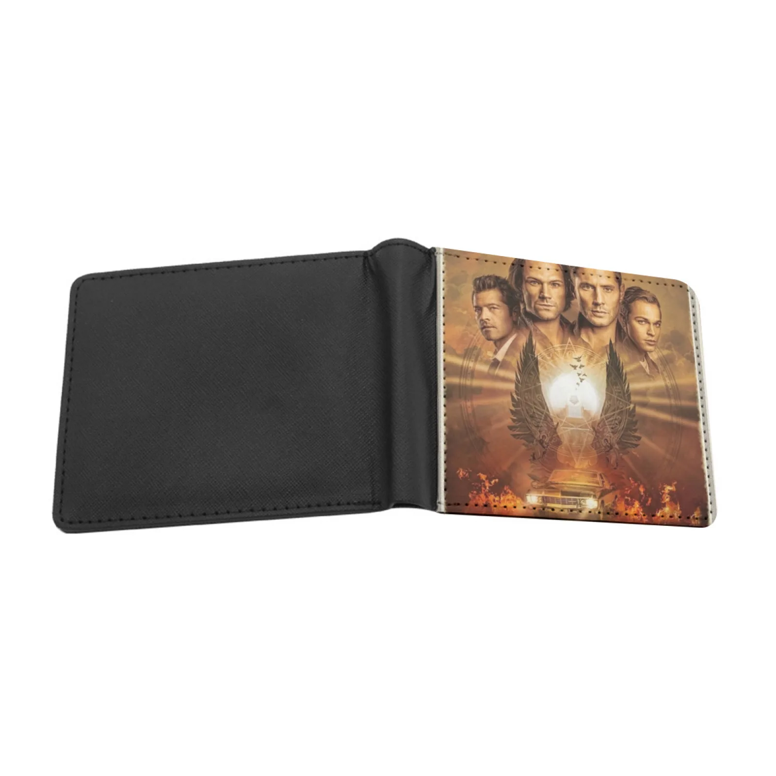 Supernatural Season 15 Promo Photo With Castiel And Jack Personalized Men's Leather Wallet Card Money Bag Pu Leather Wallet As