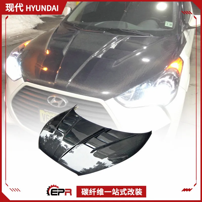 

Подходит для модификации современной крышки двигателя Veloster, модели VEN, крышки двигателя из углеродного волокна.