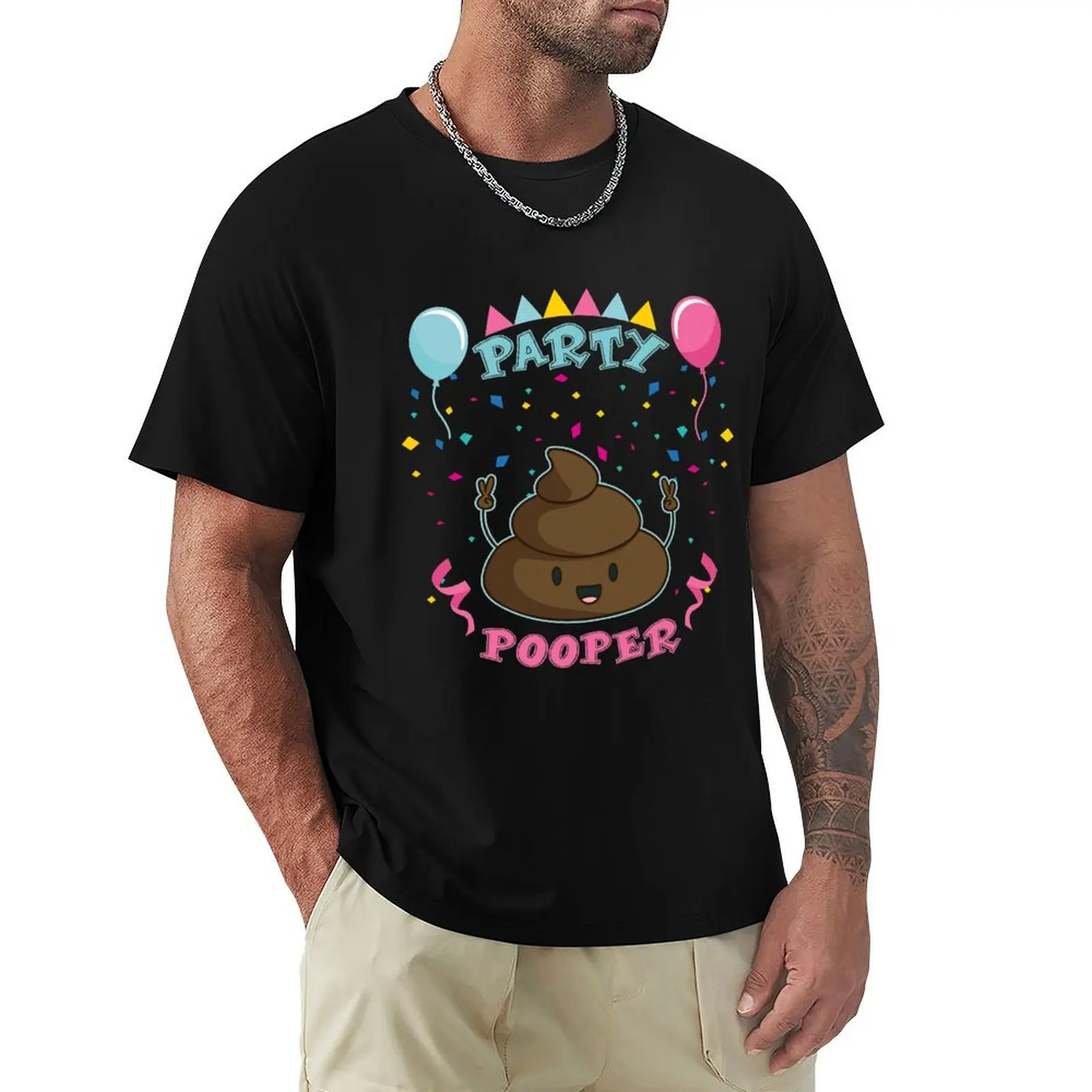 

Party Pooper T-Shirt vintage graphic tee summer clothes Louboutins funny costumes Short sleeve tee men