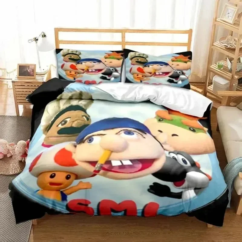 3D Print SML Cartoon Jeffy Bedding Set Bedroom Soft Modern Bedspreads Comefortable Kids Duvet Cover Quilt Cover And Pillowcase