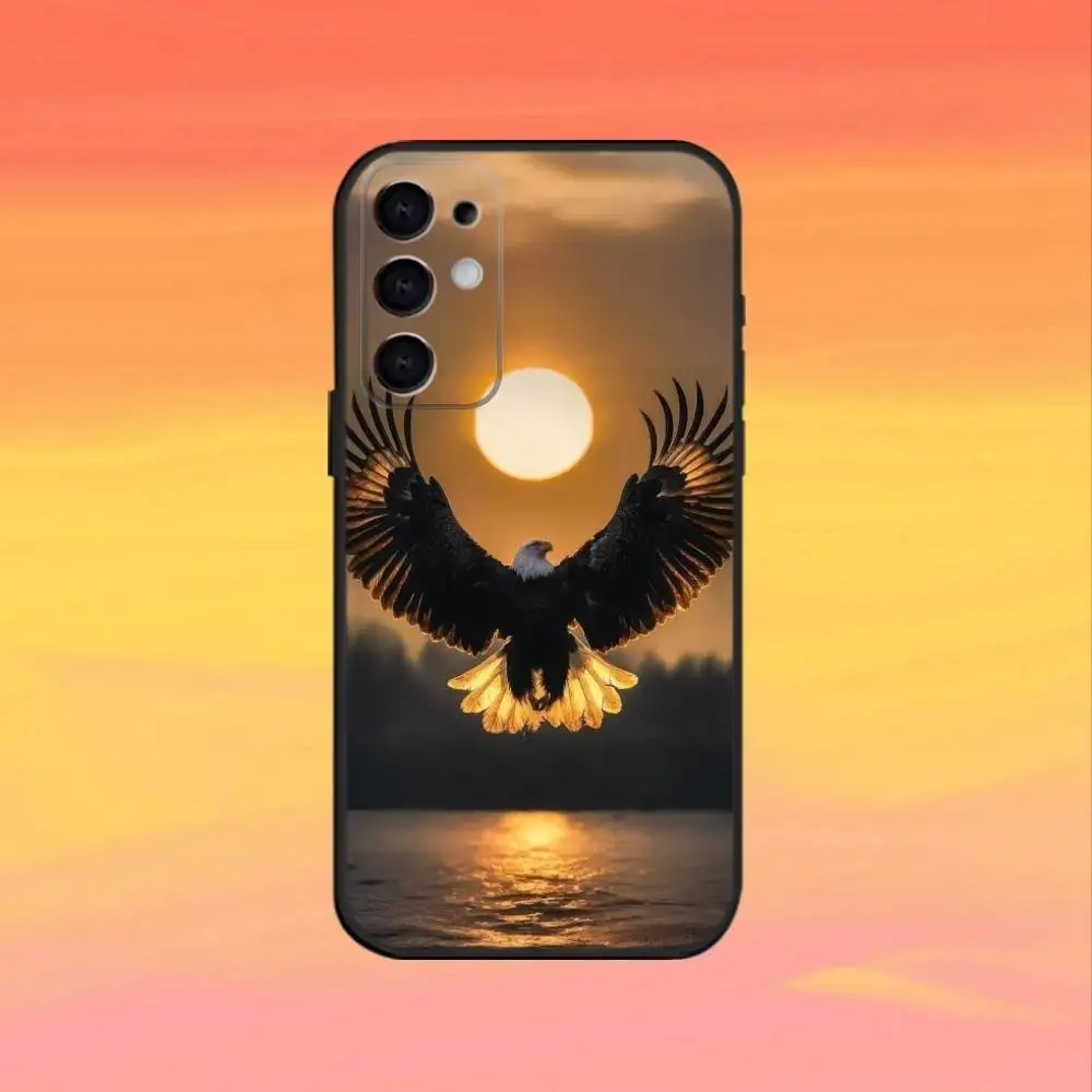 Casing Ponsel Motif Elang Keren Untuk Samsung S25,S24,S21,S22,S23,S30,Ultra,S20,Plus,Fe,Note,10,9,5G Warna Hitam