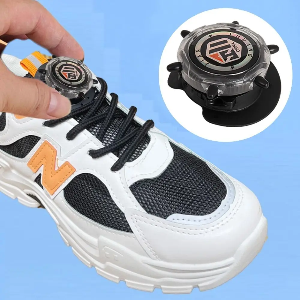 1pc Swivel Rope Shoelace Turn Buckle Automatic Sneaker Casual Shoes Running Shoes No Tie Shoe Laces Universal Metal Wire