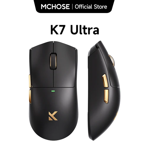 MCHOSE K7-ratón Ultra inalámbrico para juegos PAW3950, doble tasa de orollamiento de 8K, base de carga inalámbrica magnética ligera, para deportes y oficina