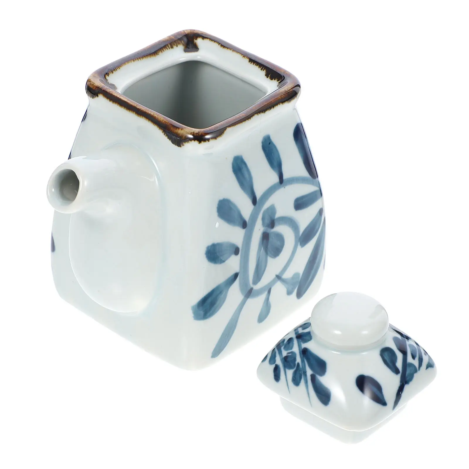 

1Pcs Ceramic Soy Sauce Pot Japanese Style Kitchen Seasoning Storage Container Oil Vinegar Cooking Liquid Condiment Pot