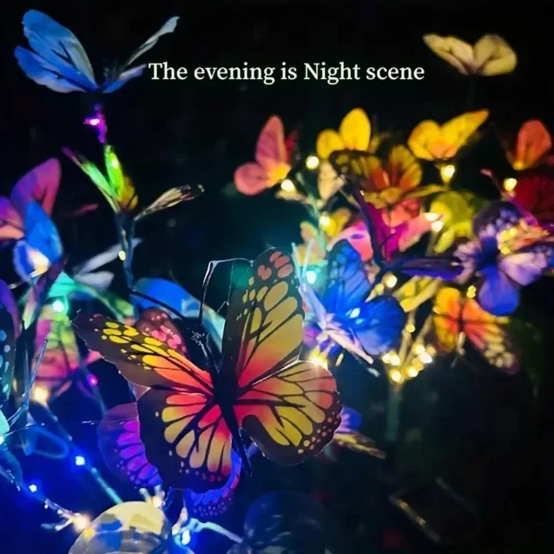Solar LED Butterfly Garden Lights Waterproof Colorful Outdoor Lawn Path Lamp for Yard Patio Festival Christmas Roof Decoration view 2