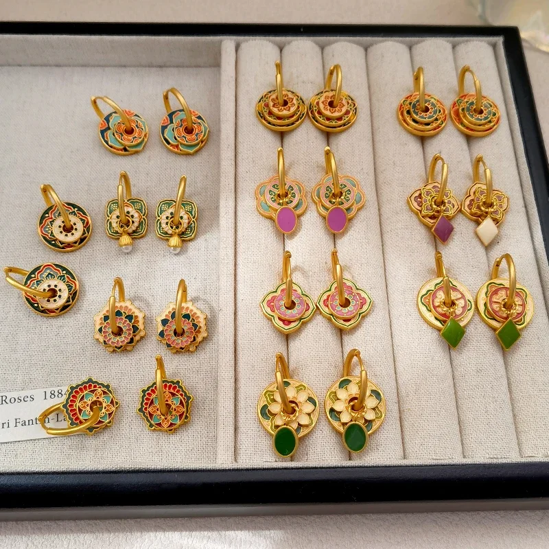 Modern Jewelry Elegant Temperament Green Color Flower Earrings For Women Female Gifts Delicate Design Ear Accessories