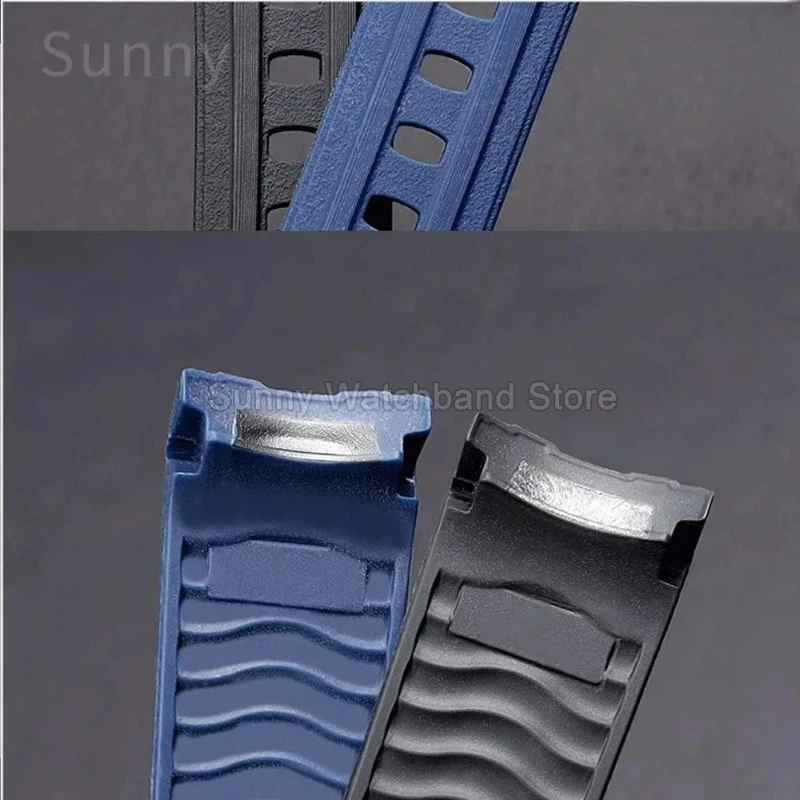 جودة العلامة التجارية 20 مللي متر لينة المطاط حزام ساعة سيليكون مشبك طحن حزام رملي خاص لحزام أوميغا لشعارات ساماستر 300 #5