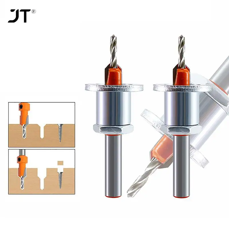 10type Alloy Adjustable Countersink Woodworking Router Core Limiter Drill Bits Wood Drilling Milling Cutter Screw