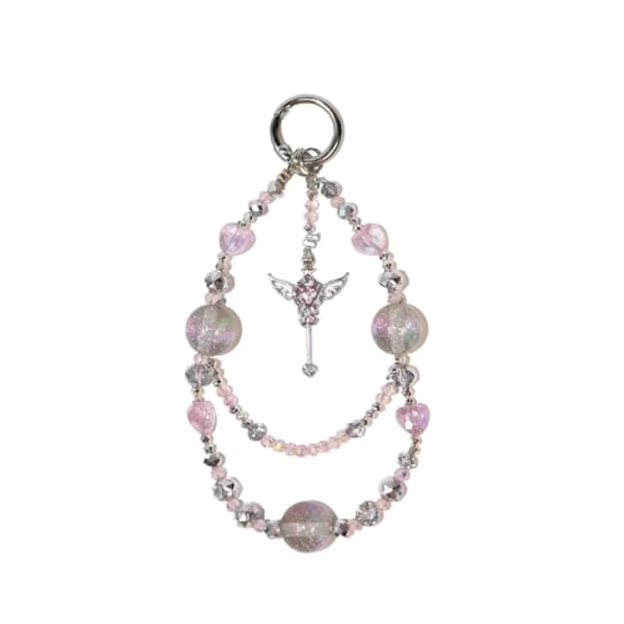 

Cute Beaded Phone Charm Wrist Strap for Women, Aesthetic Y2K Lanyard, Girly Decorative Chain for Case, Camera, AirPods, Bag and