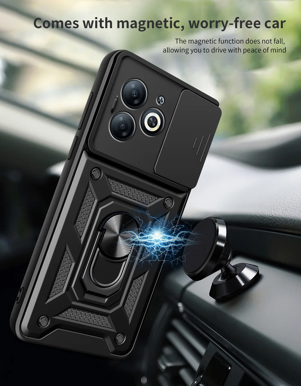 Camera protect case for Infinix Hot 40i 30 30i Hot 20 Play 12 11S NFC INFINIX Zero 30 5G 2023 Armor Hybrid Ring Back Cover