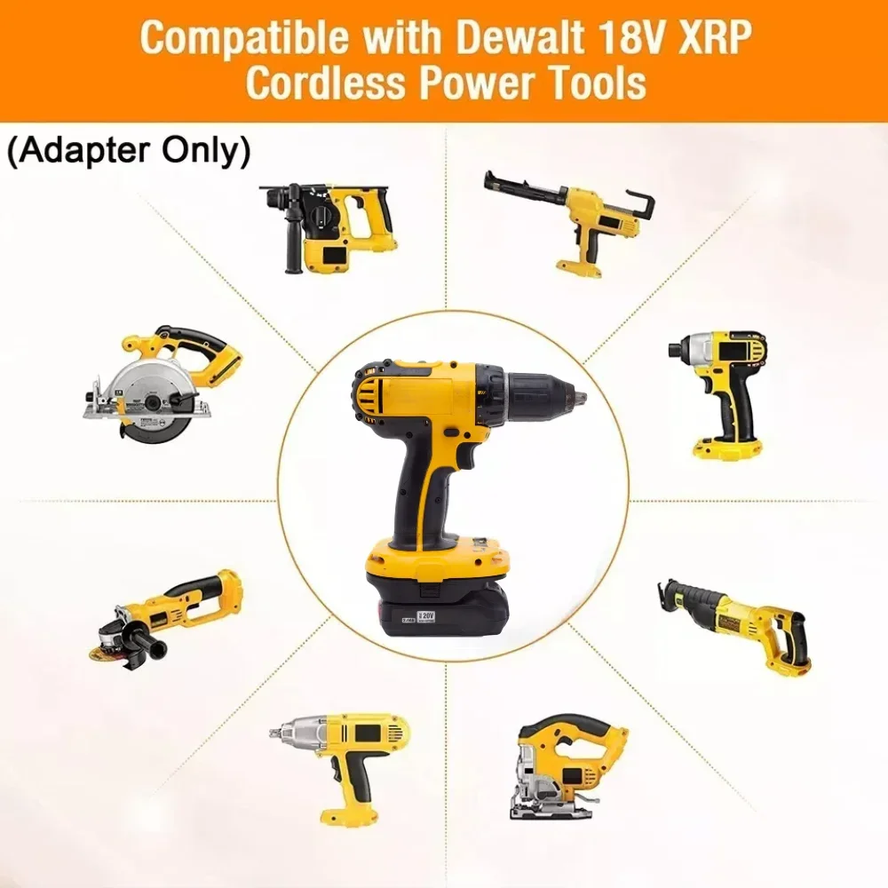 

Battery Adapter Converter for Aldi Ferrex 20V Active Energy Battery TO Dewalt 18V XRP Ni-Cd Ni-Mh Cordless Tools(Only Adapter)