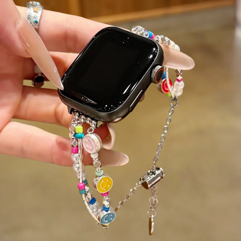 Retro luxury style watch strap compatible with iWatch watch strap 38mm 40mm 41mm 42mm 44mm 45mm 49mm fashionable handmade watch