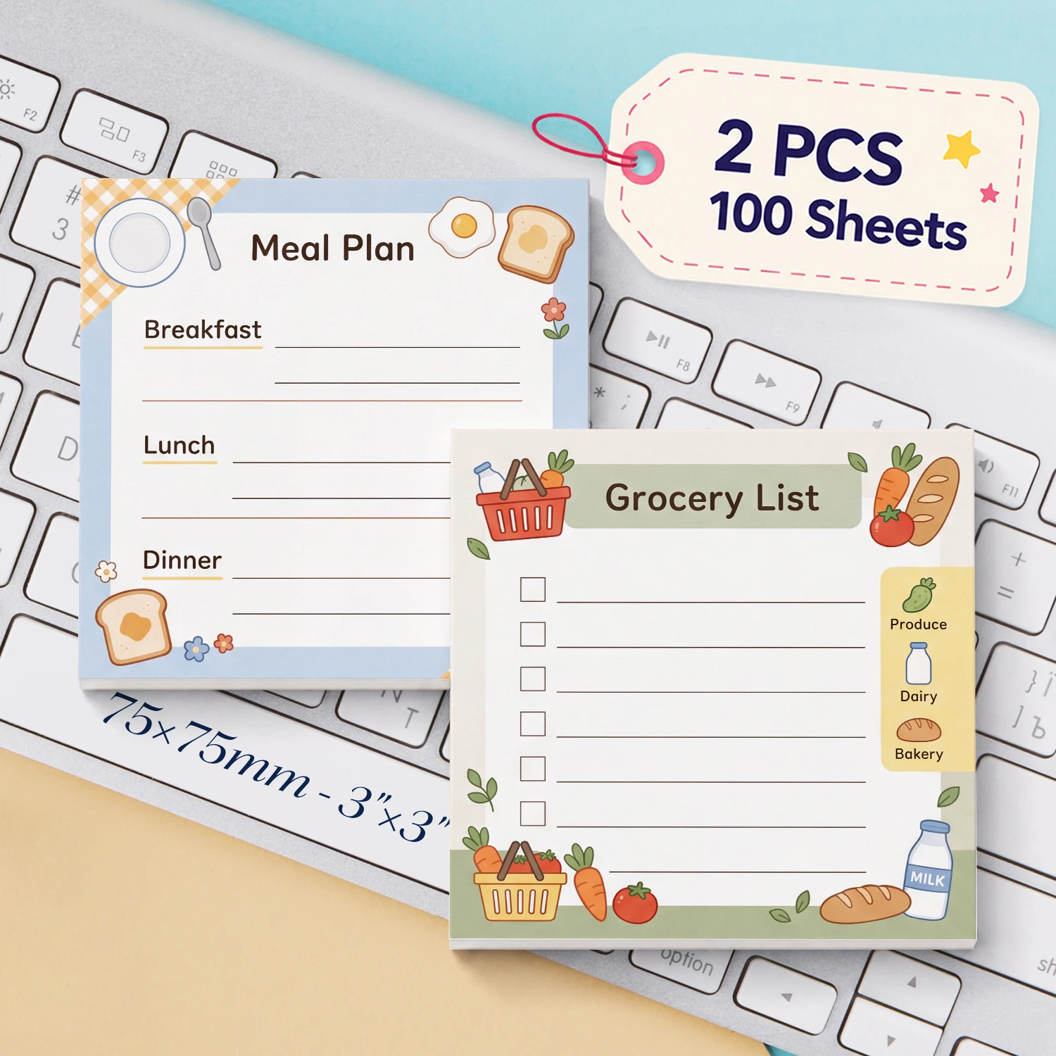 Meal Plan Notepad - 2 unidades de Notas Adesivas para