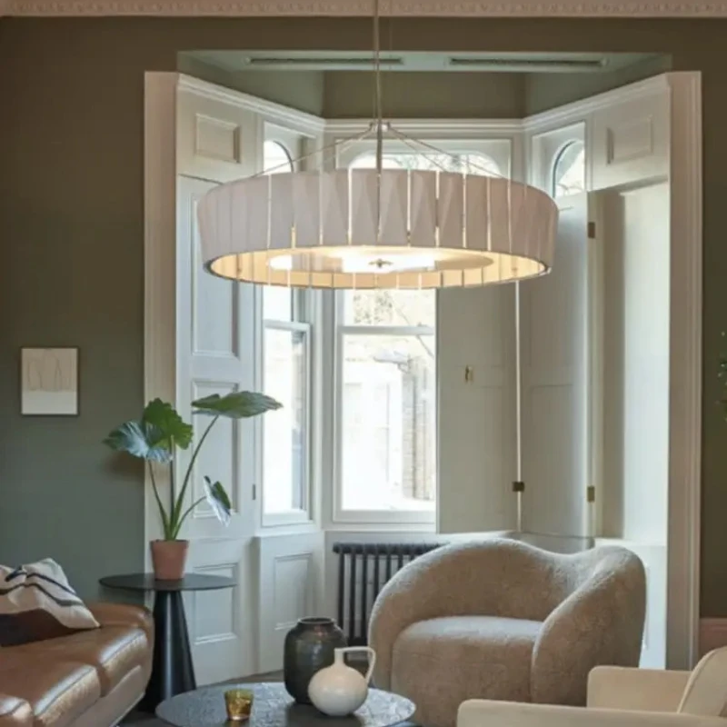 

Postmodern French Style Luxury Living Room Round Pendant Light Minimalist Creative Ceramic Chandeliers Home Decor Lustres