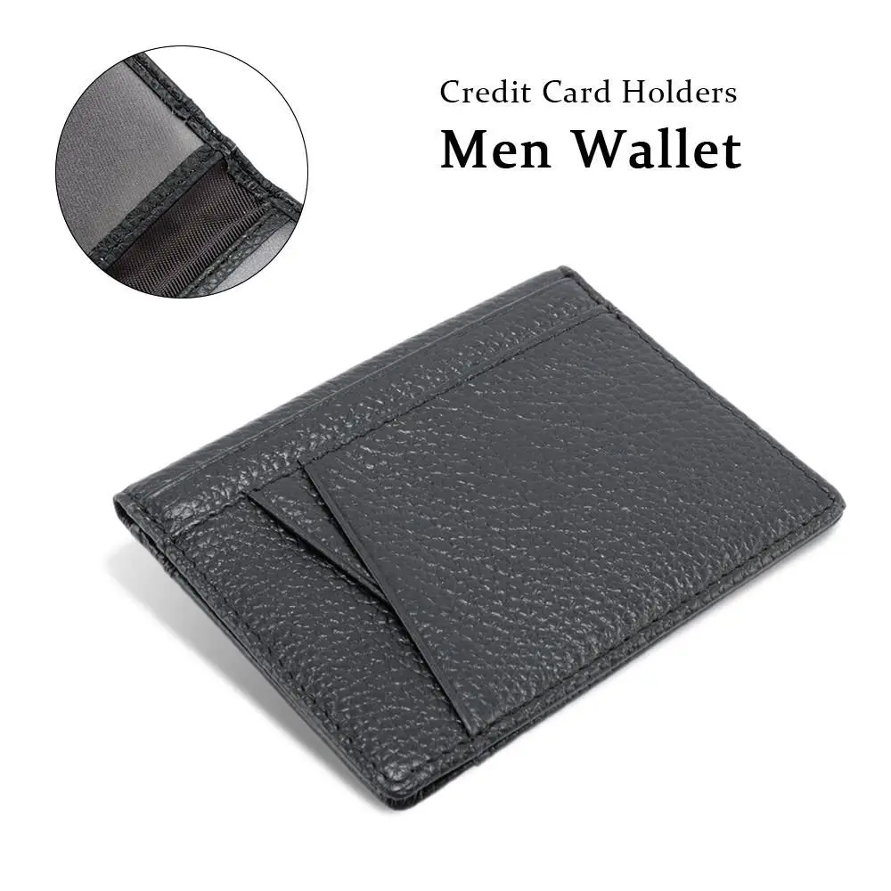 Small Soft Business Wallet for Driver License with 8 Card Slots Men Wallet Genuine Leather Super Slim Credit Card Holders