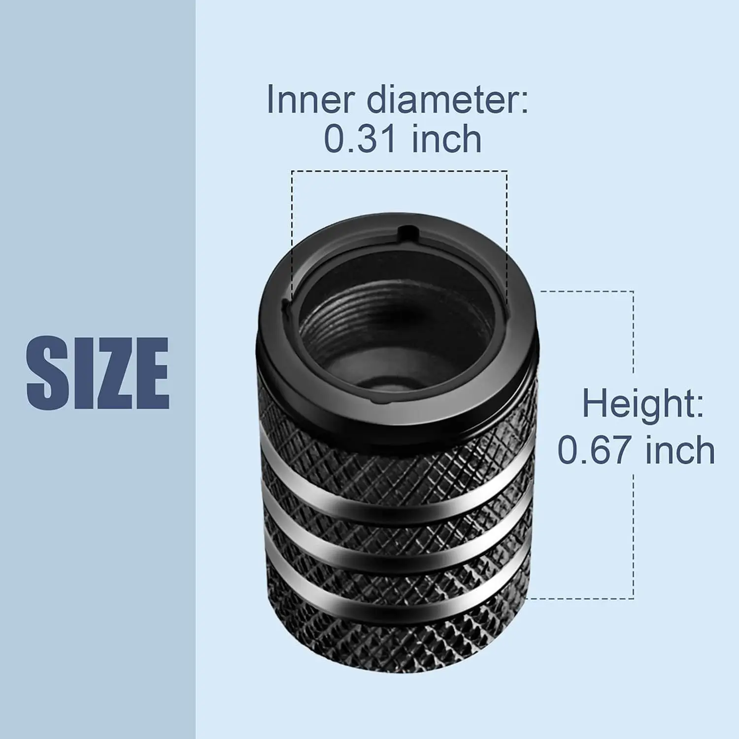 Tire Valve Stem Cap Cover - (4Pack) Tire Air Cap Metal with Plastic Liner Corrosion Resistant Leak-Proof American Flag for Car