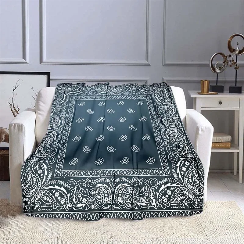 Bohemian Style Boho Bandana Sofa Blankets for Beds Super Soft Warm Blanket Cover Flannel Throw Blanket Flannel Blanket Home Gift