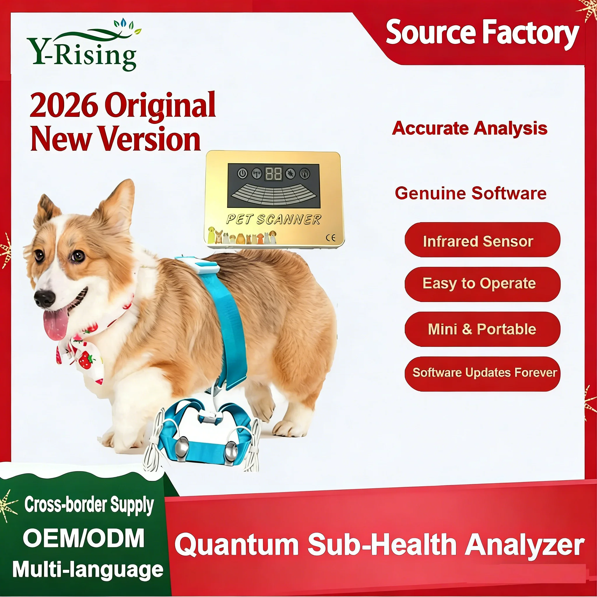 Y-Rising 2026-Version Pet Cat/Dog Scanner Quantum Body Composition Analysator Animal Health Diagnose Device Quantum Analyzer