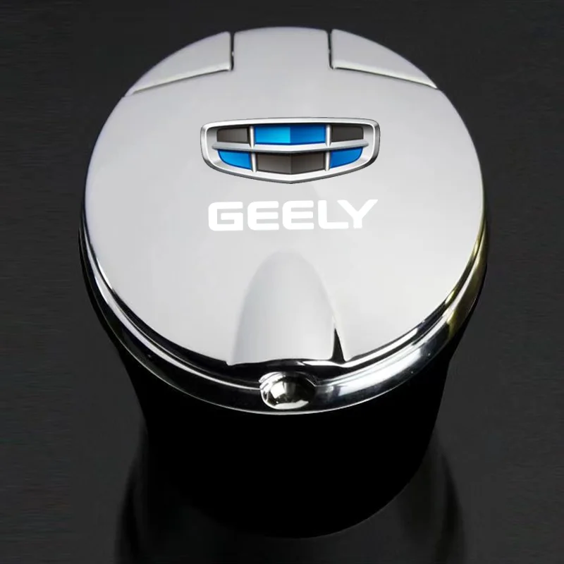 Car Ashtray with LED Light Car Smokeless Cup Holder For geely coolray atlas Emgrand X7 EC7 Boyue CK2 GC6 Parts LC