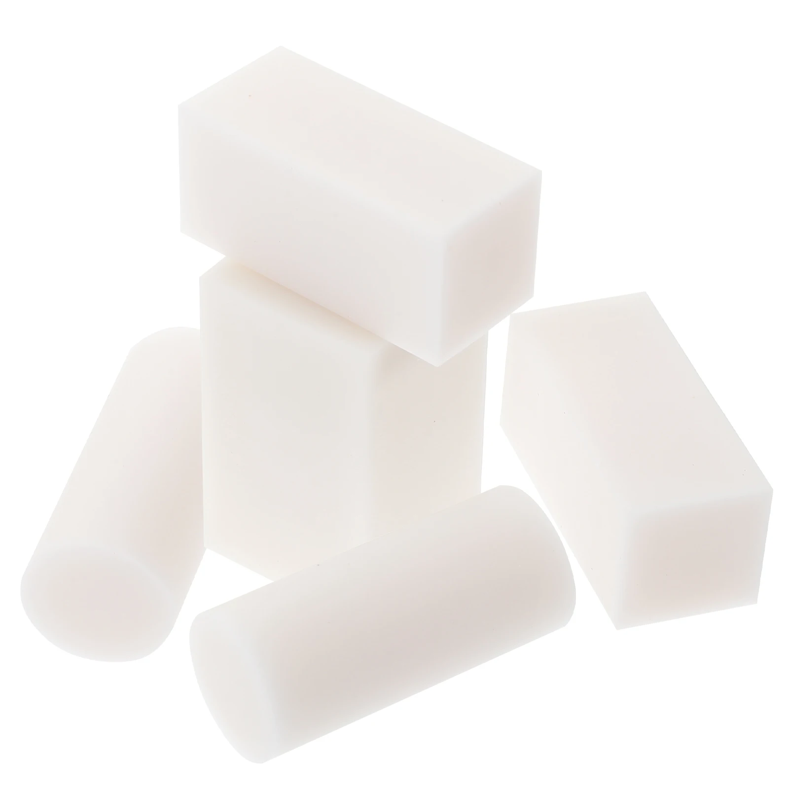 

5 Pcs Block Carved Rubber Brick Multi-function Blocks Crafts White Pvc for Making Stamps